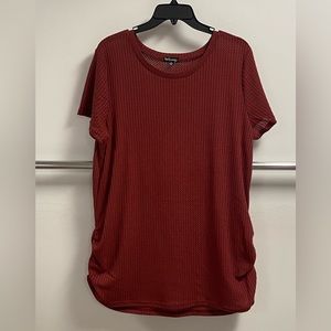 Short Sleeve Side Cinch Waffle Top Woman’s tee
